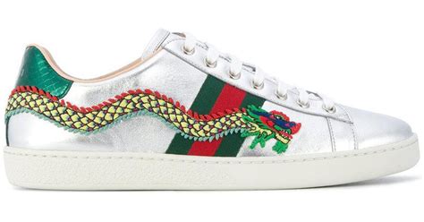 gucci sneaker dragon|gucci ace embroidered shoes.